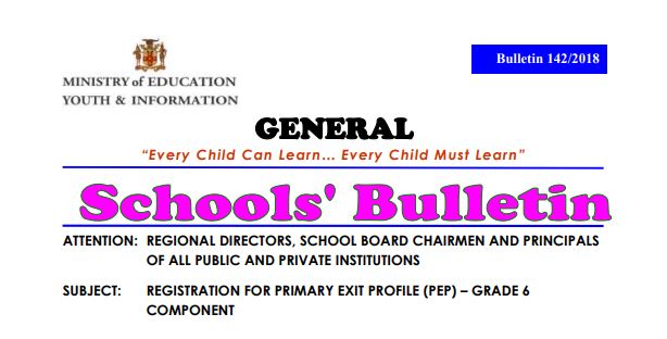 PEP General Schools’ Bulletin